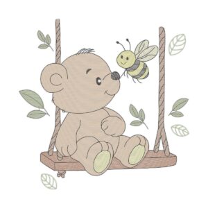 Bear Balanco X Free Machine Embroidery Design