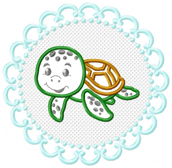Collection Under Water Of Ocean Part 6 Multi-Size free machine embroidery design — 3.96×3.87 in — 15,038 stitches — 7 colors — DST, EXP, JEF, PES, XXX