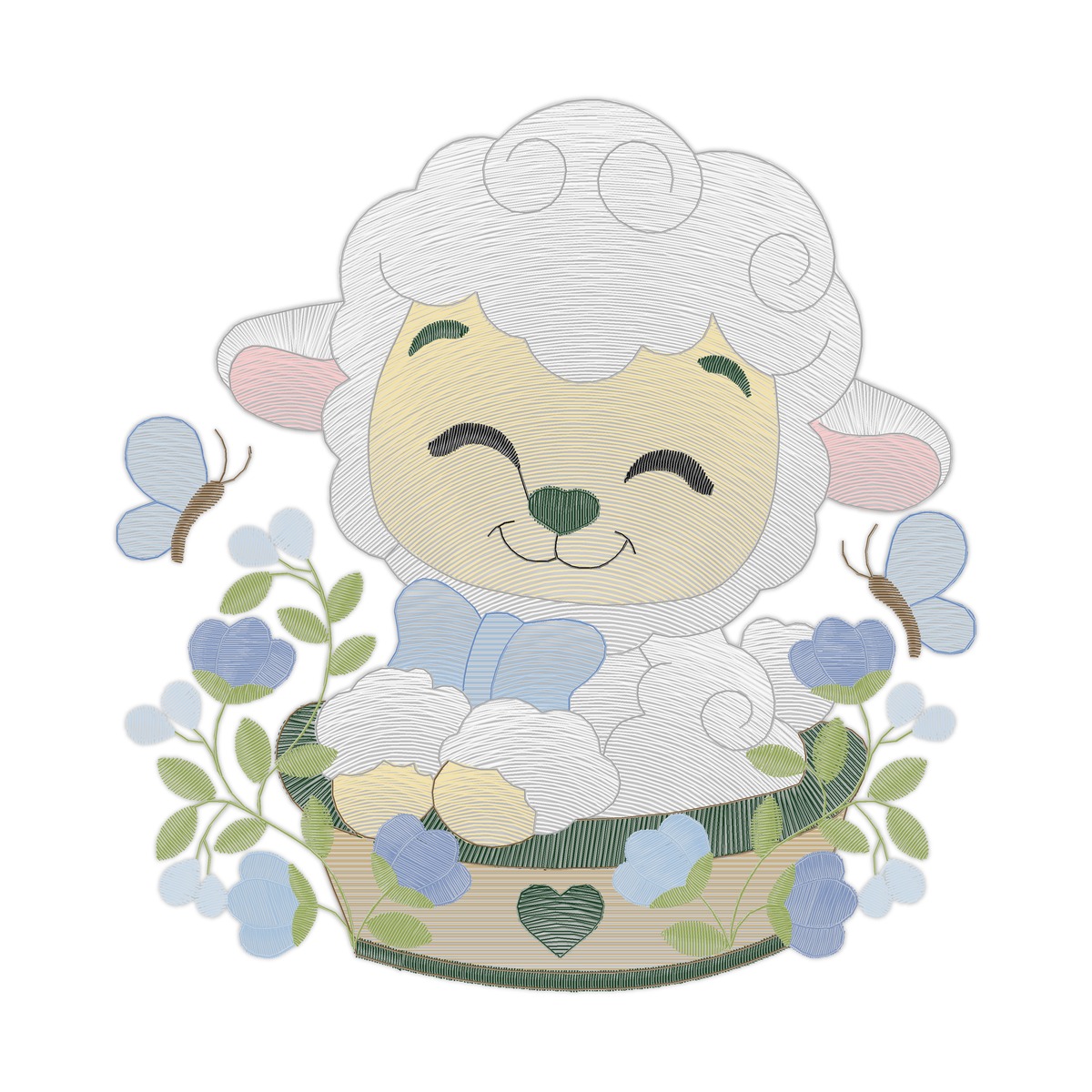 Embroidery Motif Multi-Size free machine embroidery design — 4.9×5.09 in — 18,031 stitches — 18 colors — DST, EXP, JEF, PES, XXX