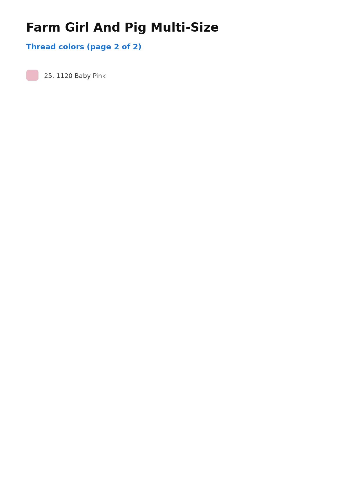 Thread color chart