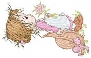 Girl Elegant X Free Machine Embroidery Design