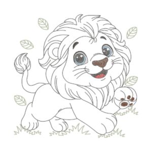 Lion Red Free Machine Embroidery Design