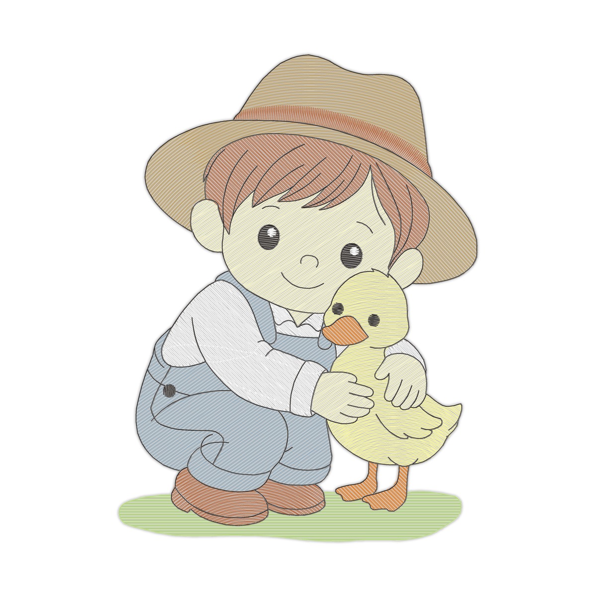 Little Farm Arte Bordar 4 Multi-Size free machine embroidery design — 4.61×6.26 in — 18,618 stitches — 11 colors — DST, EXP, HUS, JEF, PES
