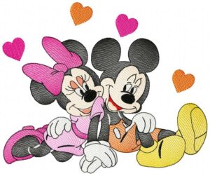 Mickeye Minnie Free Machine Embroidery Design