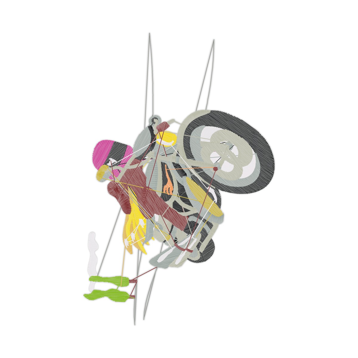 Motorcycle Love Born To Be Wild Linework Design free machine embroidery design — 4.61×7.05 in — 24,791 stitches — 18 colors — VP3