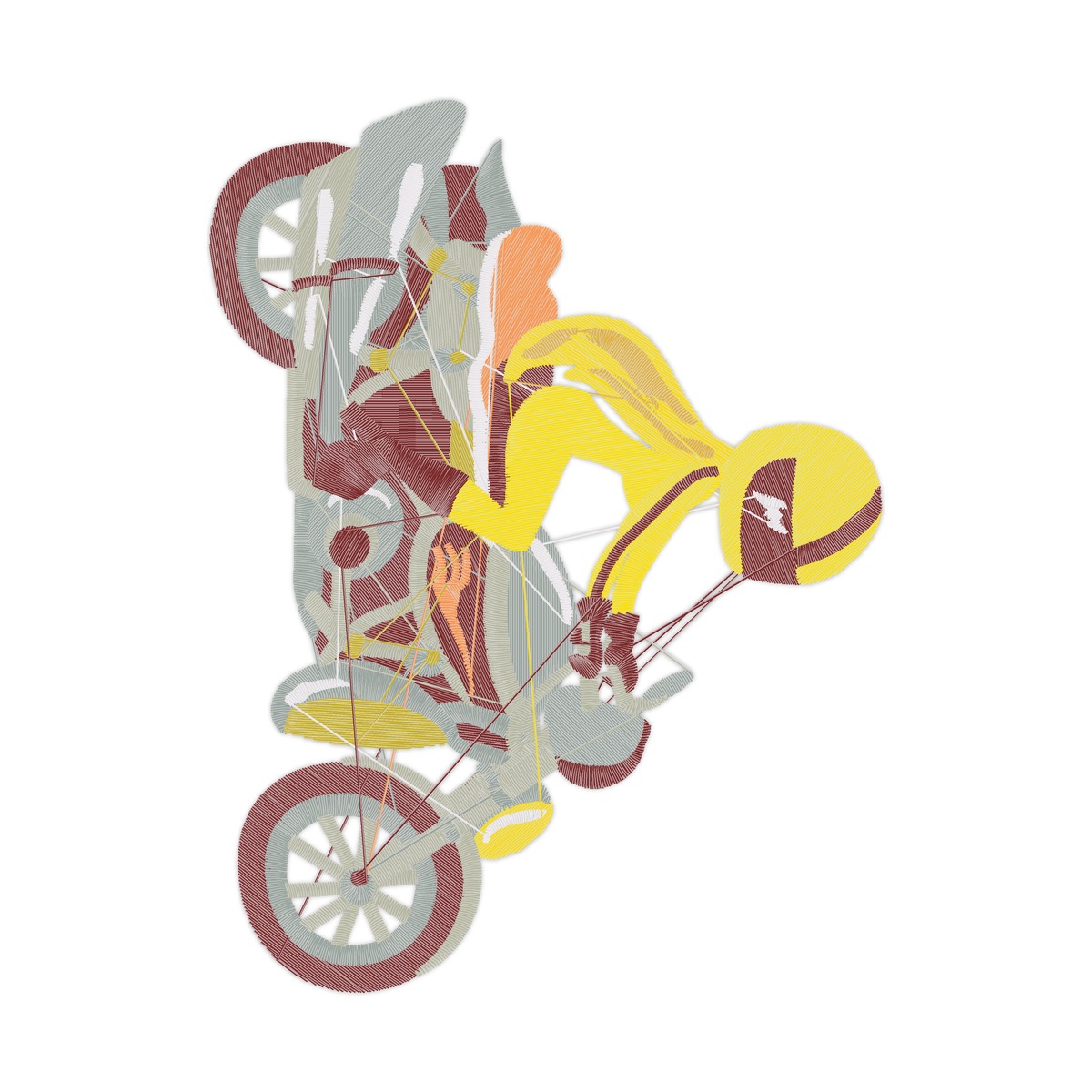 Motorcycle Love Born To Be Wild Linework Design free machine embroidery design — 4.74×6.29 in — 30,603 stitches — 12 colors — VP3
