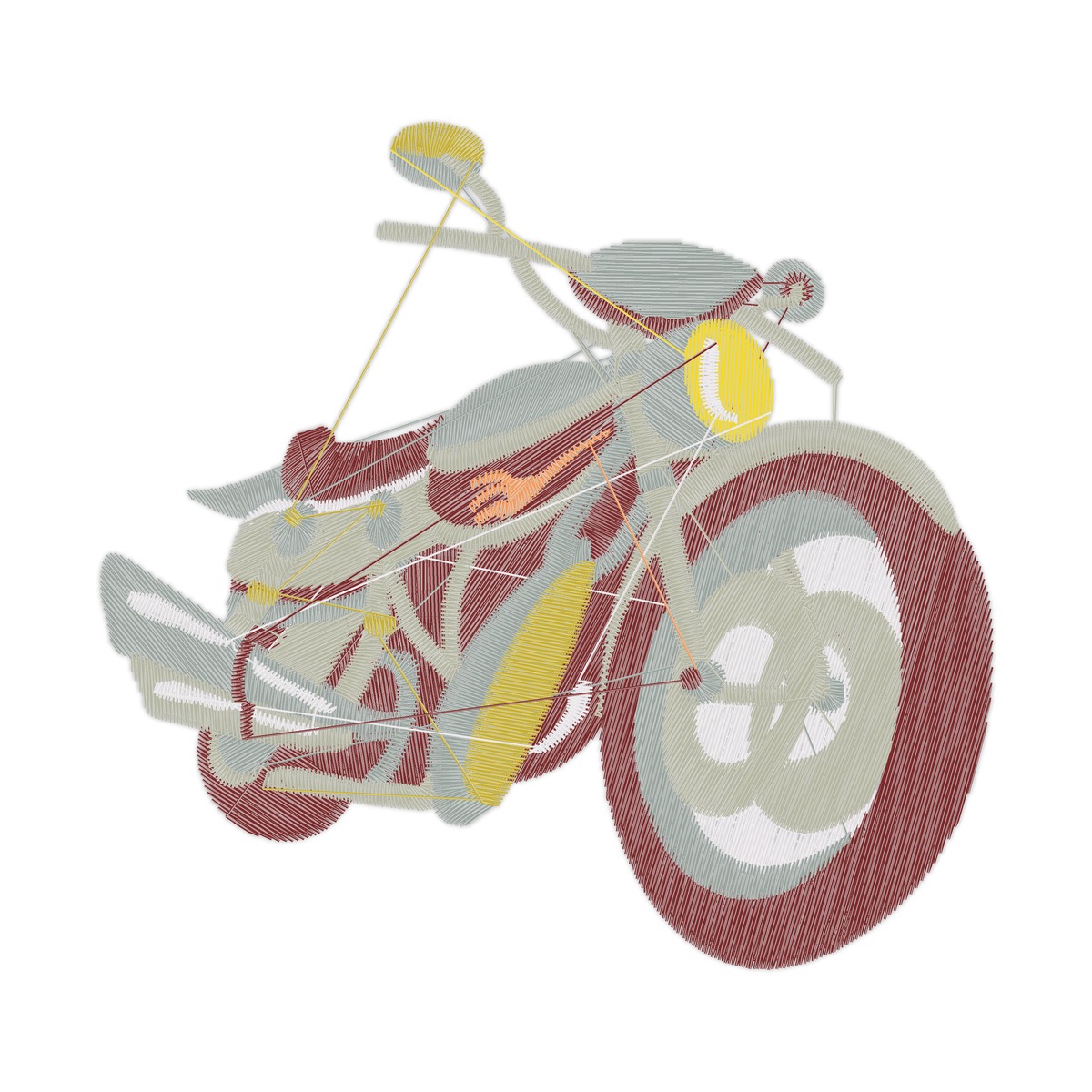 Motorcycle Love Born To Be Wild Linework Design free machine embroidery design — 3.9×3.7 in — 17,954 stitches — 10 colors — VP3