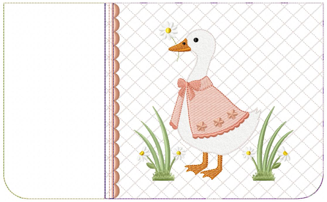 Necessaire Slim Goose free machine embroidery design — 11.48×7.05 in — 21,200 stitches — 21 colors — DST, EXP, JEF, PES, XXX