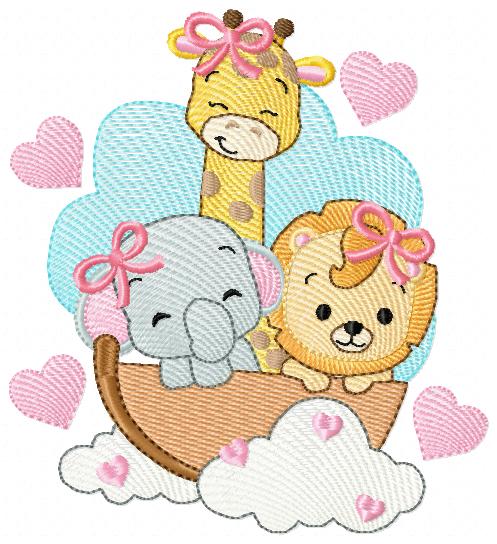 Safari Ar Girl 3 free machine embroidery design — 5.02×5.51 in — 18,394 stitches — 18 colors — DST, EXP, JEF, PES, XXX
