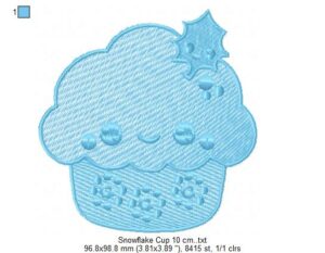 Snowflake Cup Free Machine Embroidery Design