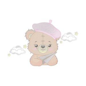 Teddy Bear Girl Meio Corpinho Free Machine Embroidery