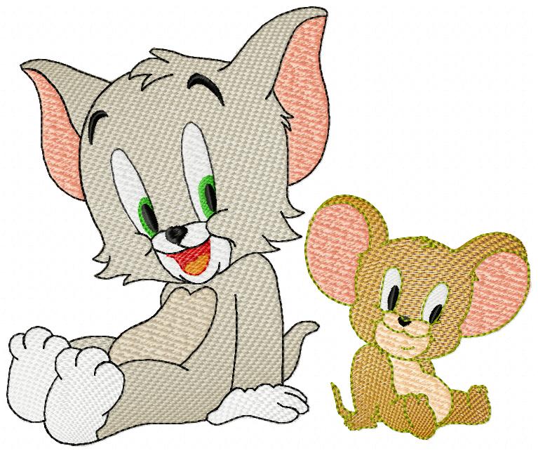 Tomejerry free machine embroidery design — 7.83×6.56 in — 22,362 stitches — 13 colors — DST, EXP, JEF, PES, XXX
