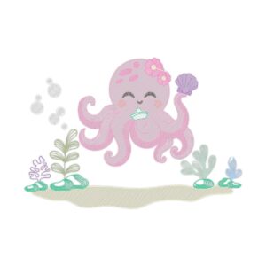 Under Water Of Ocean Girl 3 Free Embroidery
