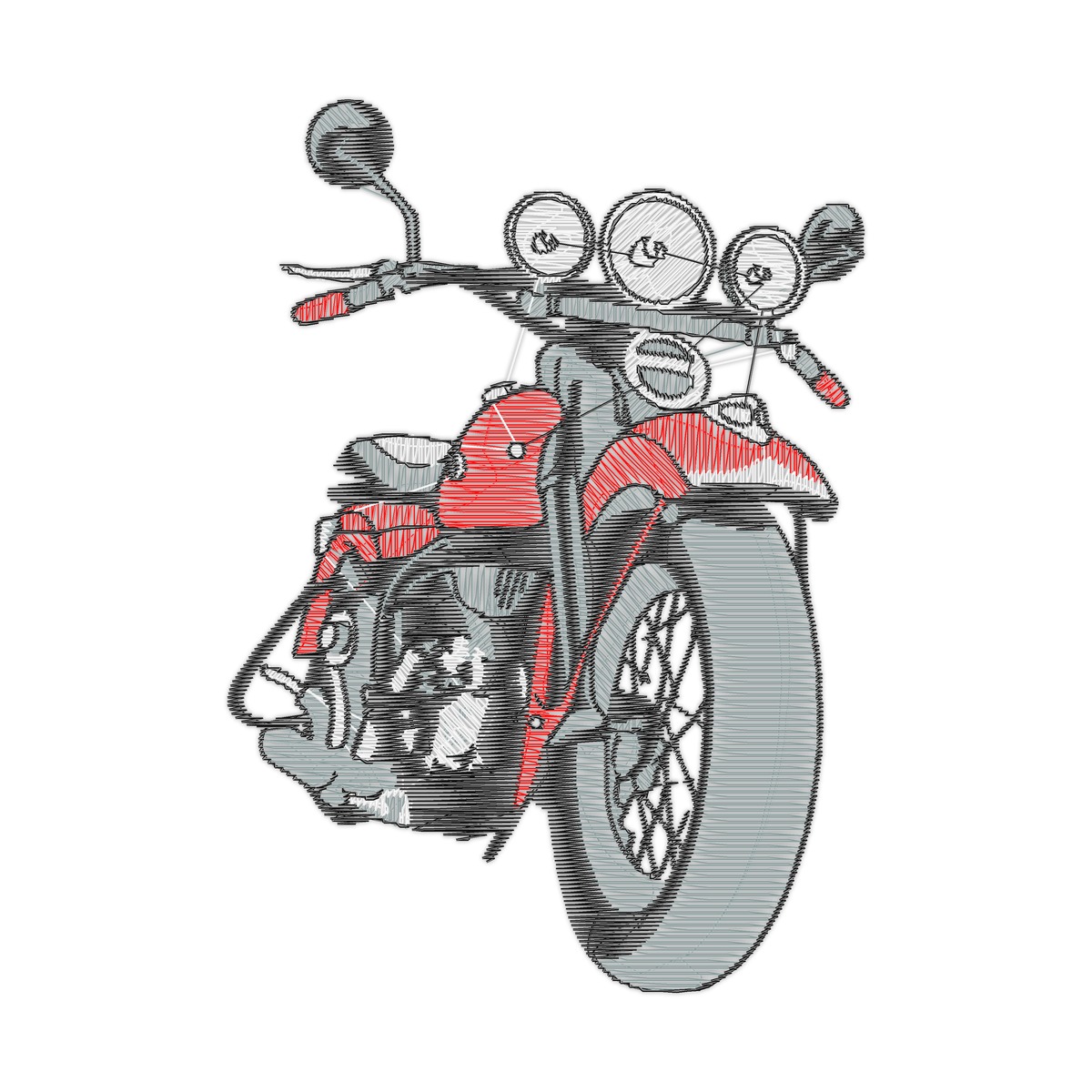 Vtwin 2 free machine embroidery design — 2.49×3.48 in — 14,290 stitches — 4 colors — JEF
