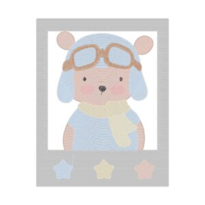 17 Bear Polaroid 10 Free Machine Embroidery Design