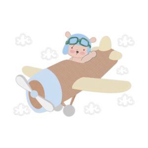 20 Bear Airplane 3 Rippled 16 Free Embroidery
