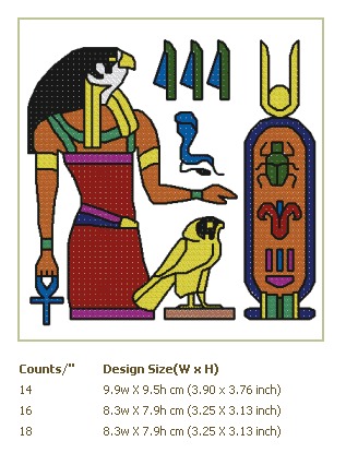 Abc Egyptian Samplers Multi-Size free machine embroidery design — 3.9×3.76 in — 13,812 stitches — 12 colors — HUS