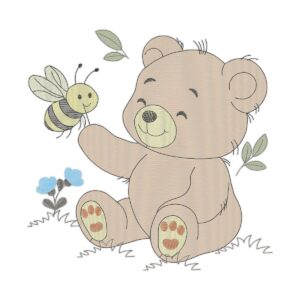 Bear Sentado X Free Machine Embroidery Design