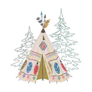 Cbf Teepee 01 Free Machine Embroidery Design