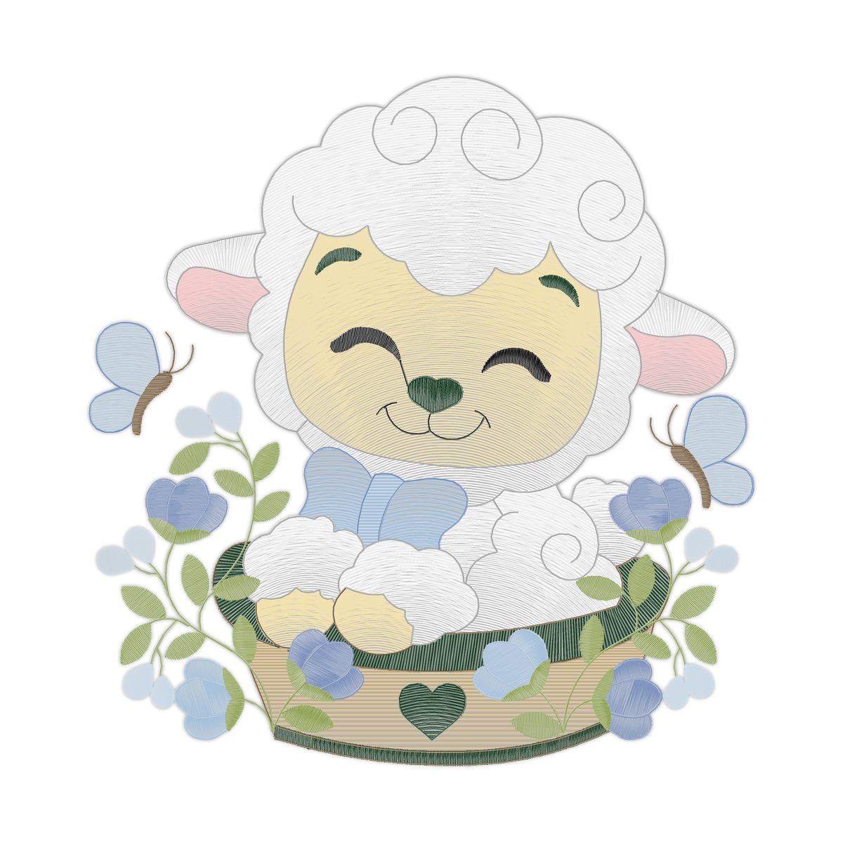 Embroidery Motif Multi-Size free machine embroidery design — 6.84×7.09 in — 28,117 stitches — 18 colors — DST, EXP, JEF, PES, XXX