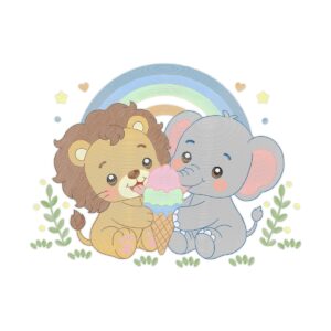 Lion And Elephant Free Machine Embroidery Design
