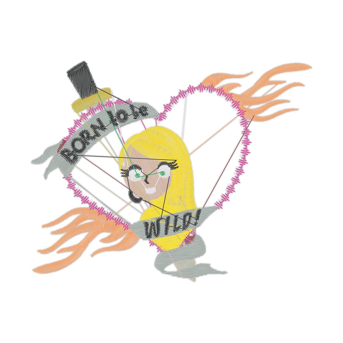 Motorcycle Love Born To Be Wild Linework Design free machine embroidery design — 3.91×3.08 in — 9,522 stitches — 14 colors — VP3
